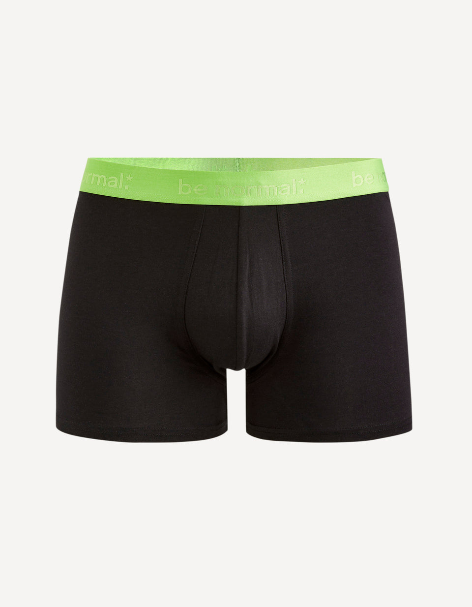 Stretch Cotton Boxer With Neon Waistband - Black - 01