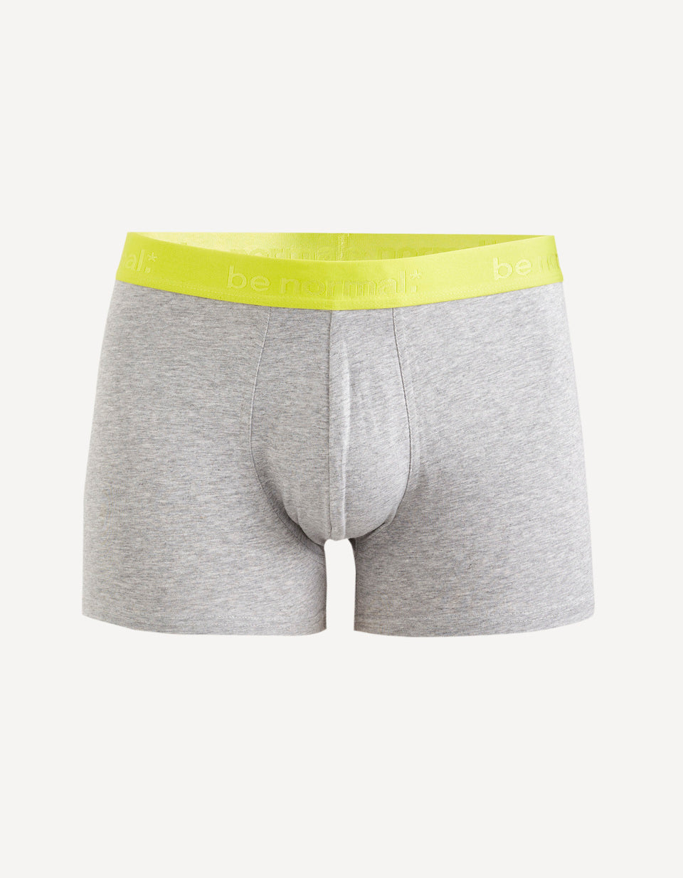 Stretch Cotton Boxers With Fluorescent Belt - Light Gray - 01