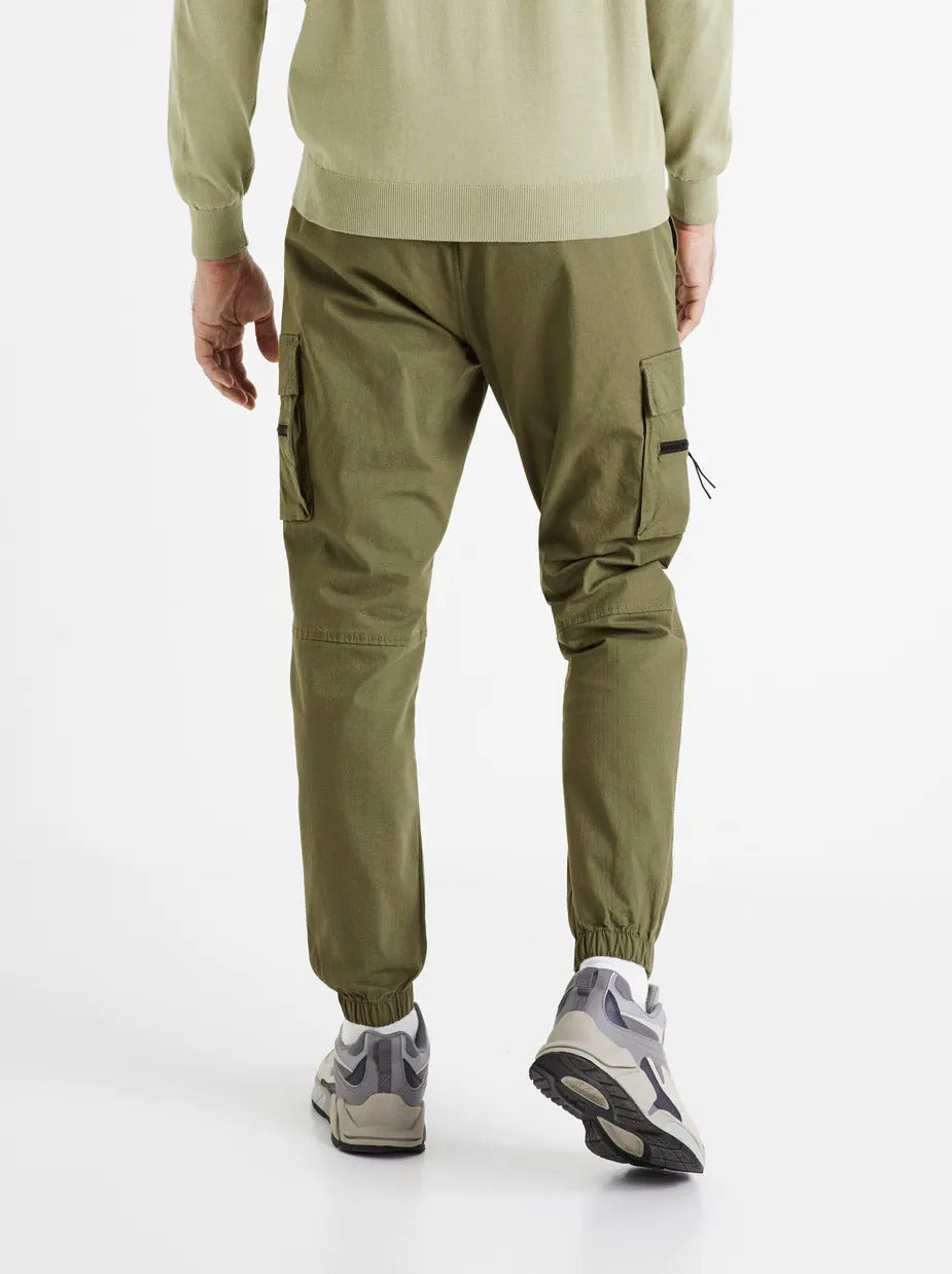 Stretch Cotton Cargo Pants - Khaki - 04