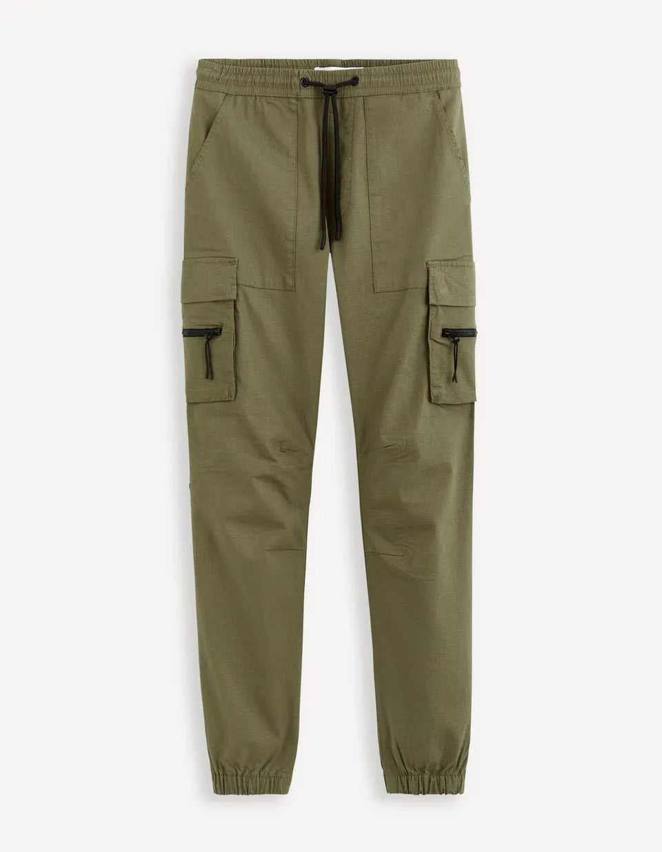 Stretch Cotton Cargo Pants - Khaki - 05