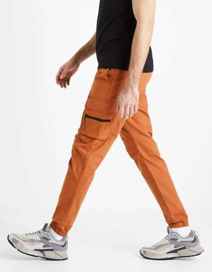 Stretch Cotton Cargo Pants - Ocre - 03