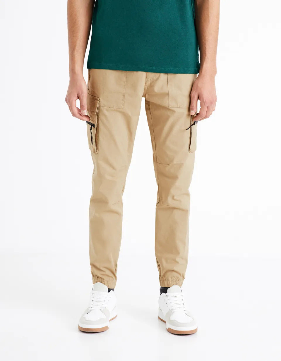 Stretch Cotton Cargo Pants - Sand - 02