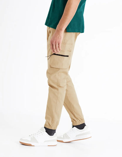 Stretch Cotton Cargo Pants - Sand - 03