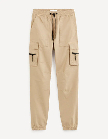 Stretch Cotton Cargo Pants - Sand - 05