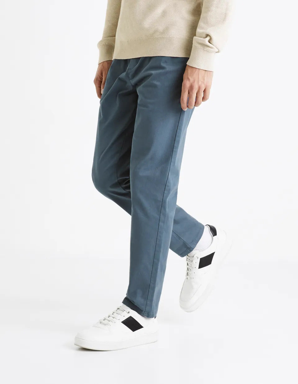 Stretch Cotton Trousers - Blue - 03