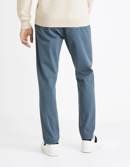 Stretch Cotton Trousers - Blue - 04