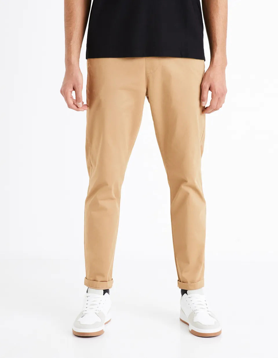 Stretch Cotton Trousers - Sand - 02