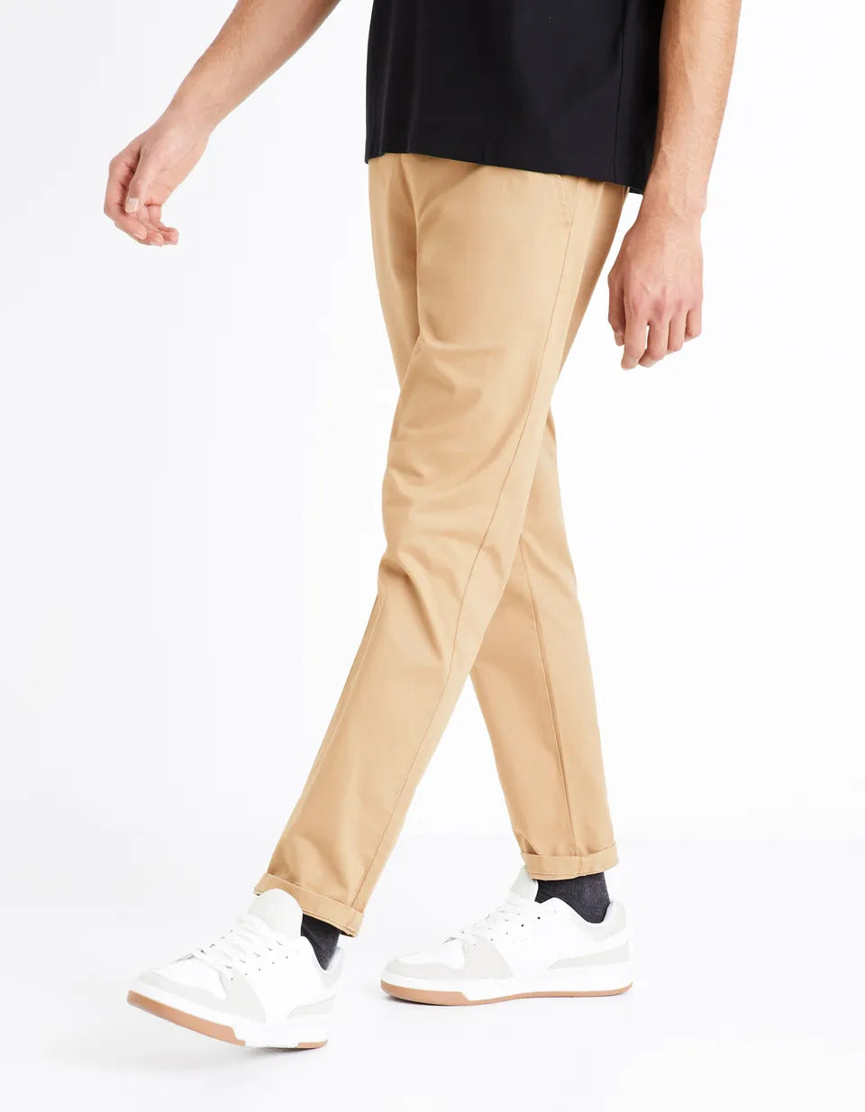 Stretch Cotton Trousers - Sand - 03