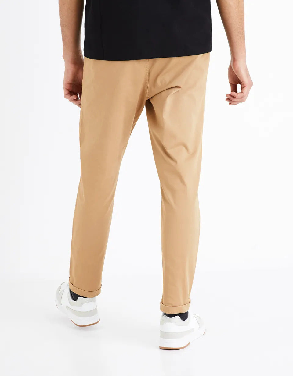 Stretch Cotton Trousers - Sand - 04
