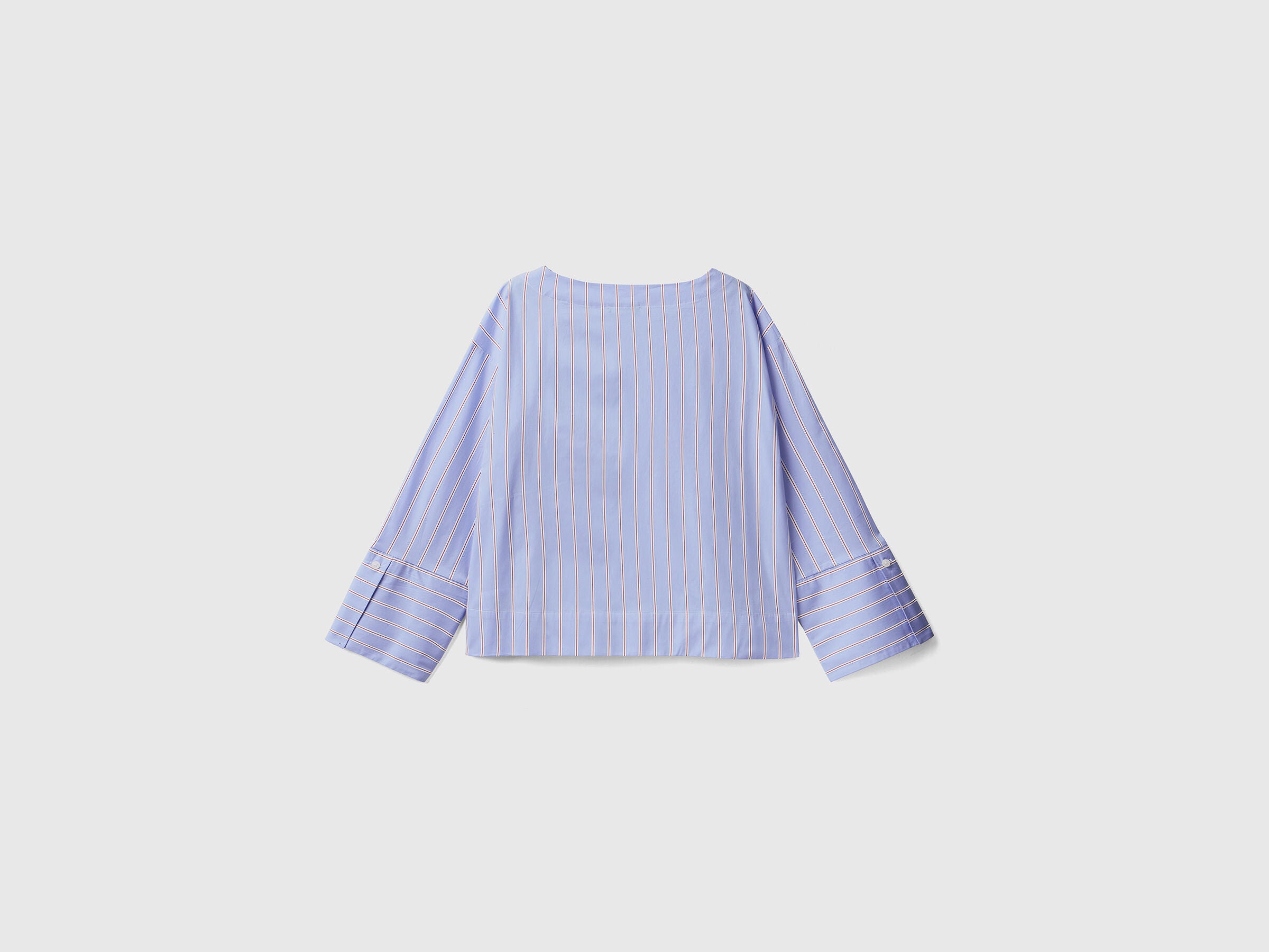 Striped Blouse In Stretch Cotton Blend
