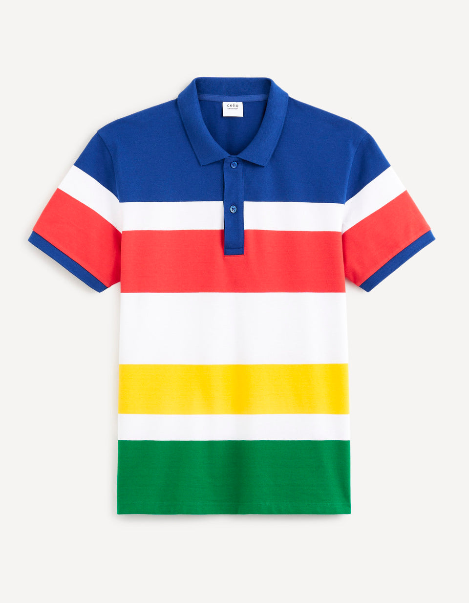 Striped 100% Cotton Polo Shirt - Green - 03