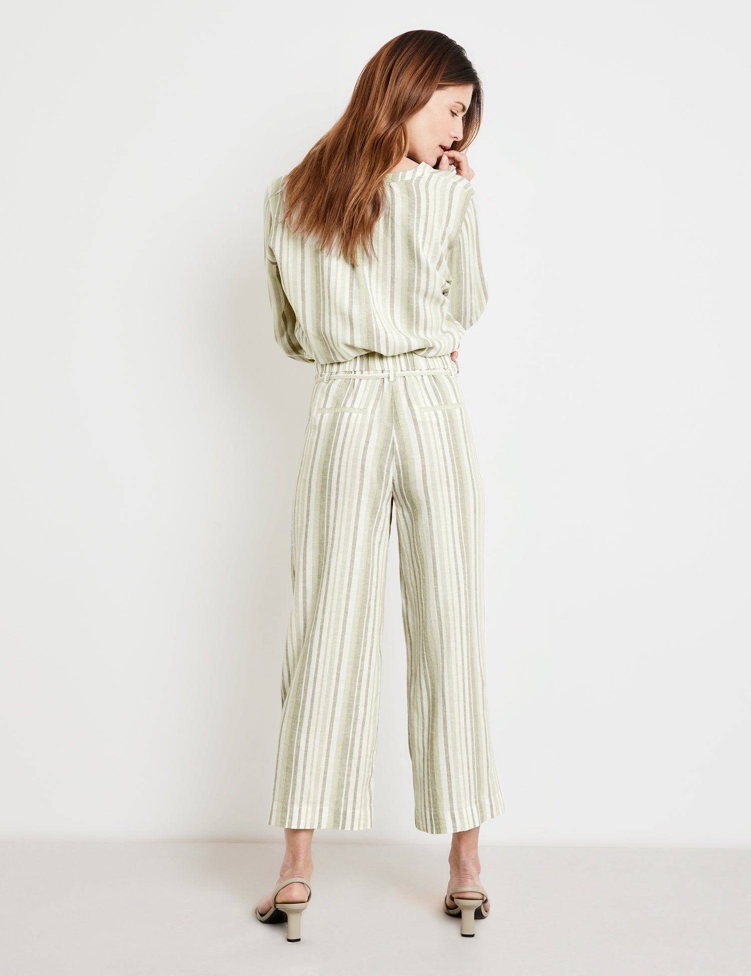 Striped Culottes Made Of Pure Linen