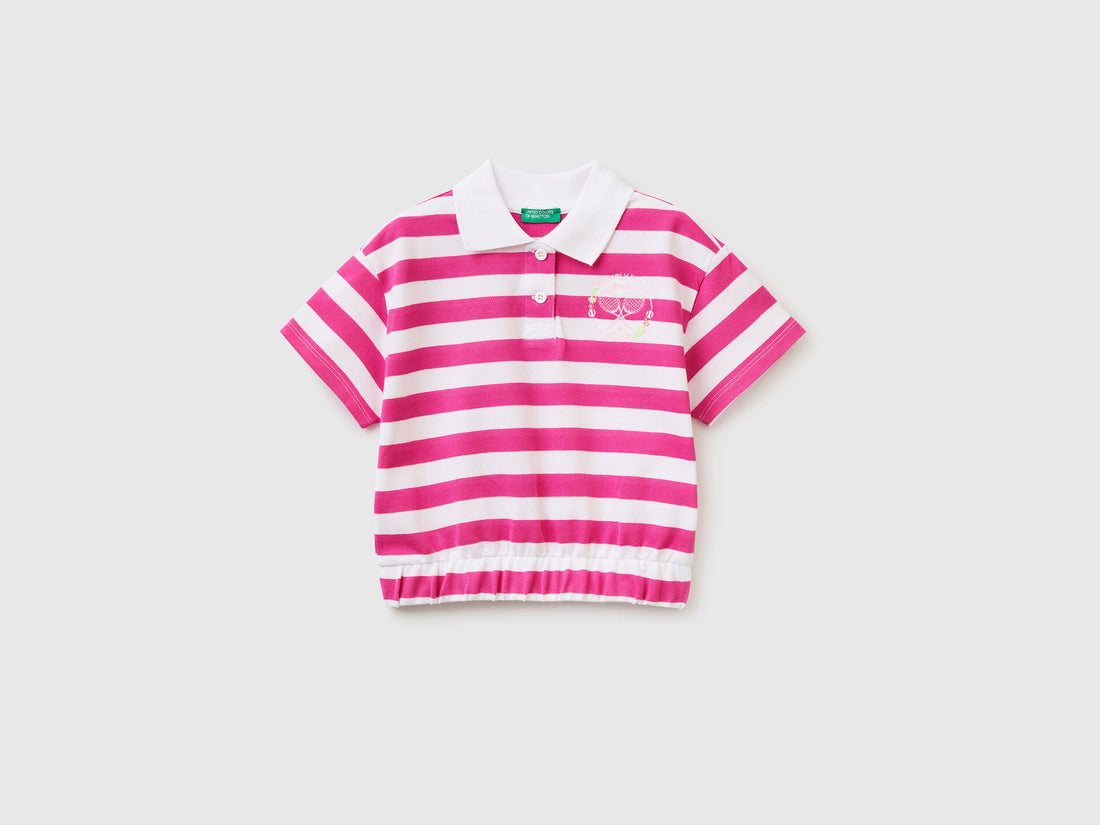 Striped Polo Shirt With Crest - 01