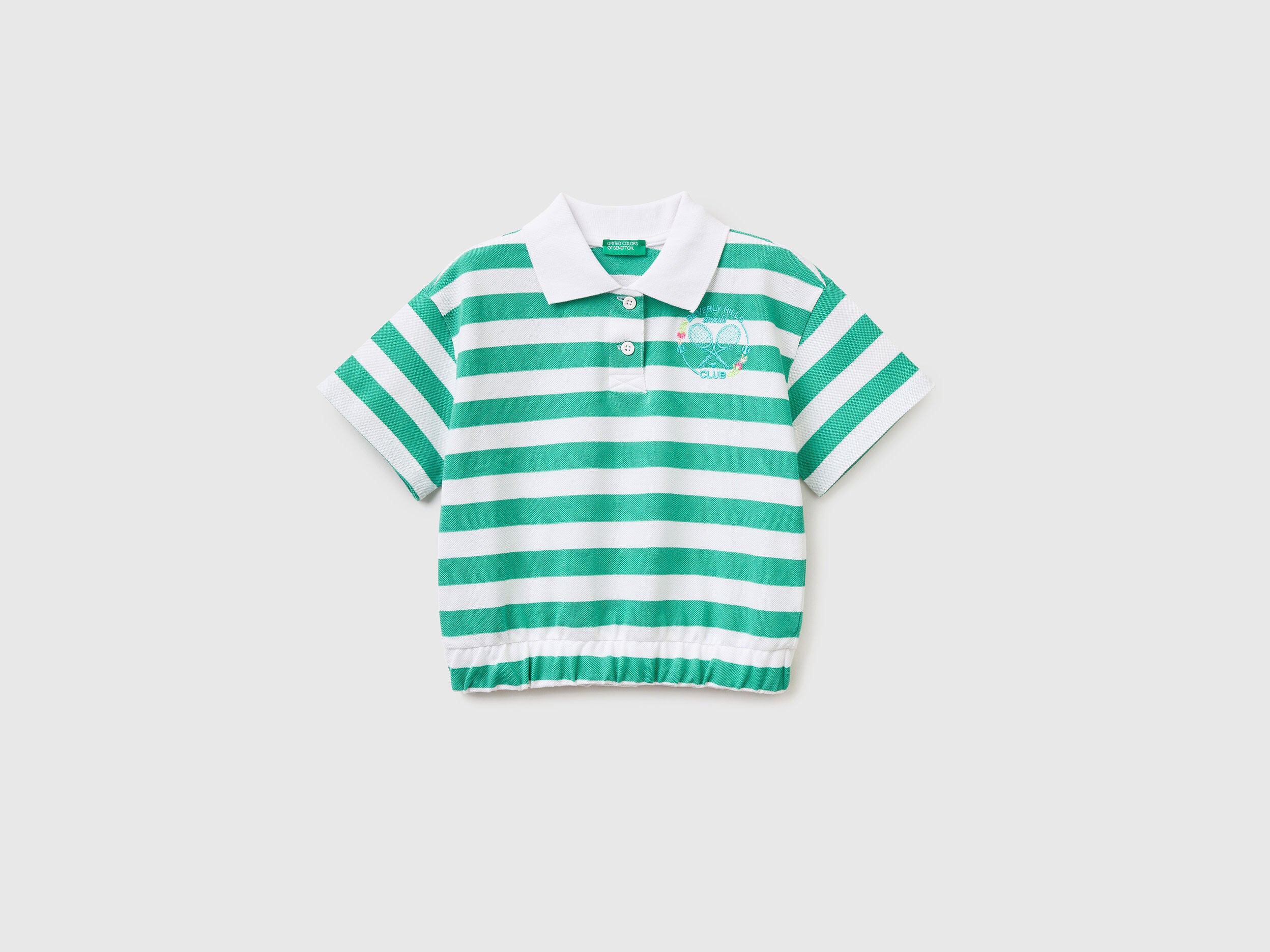 Striped Polo Shirt With Crest - 01