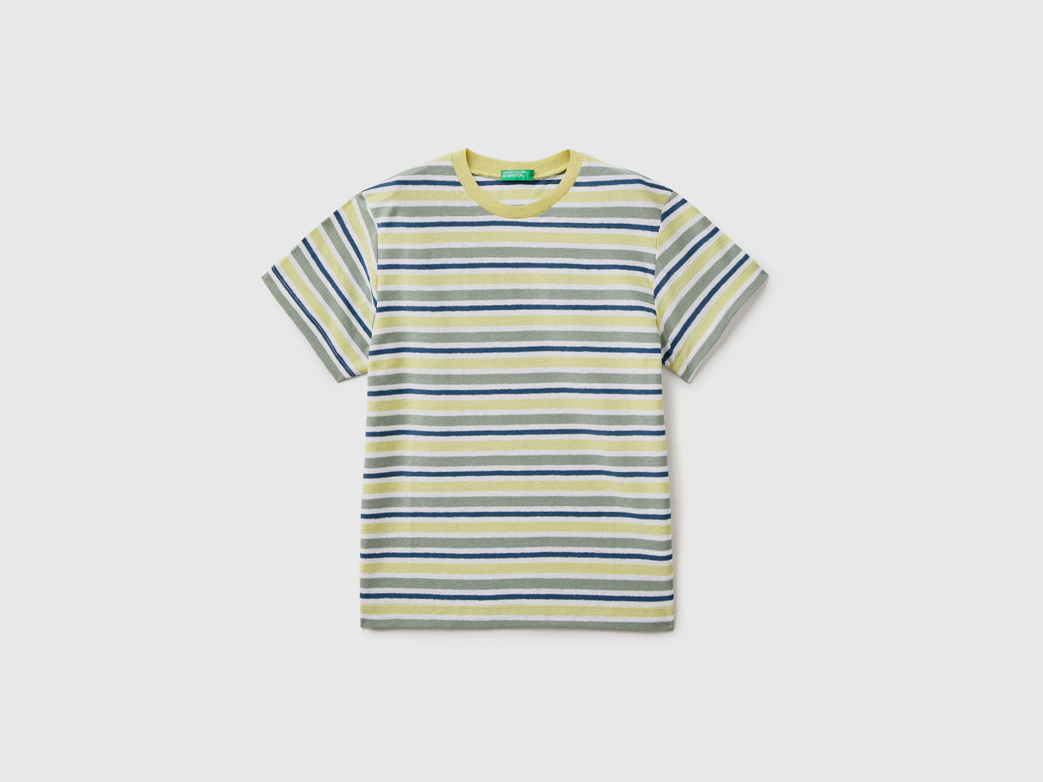 Striped T-Shirt In Linen Blend