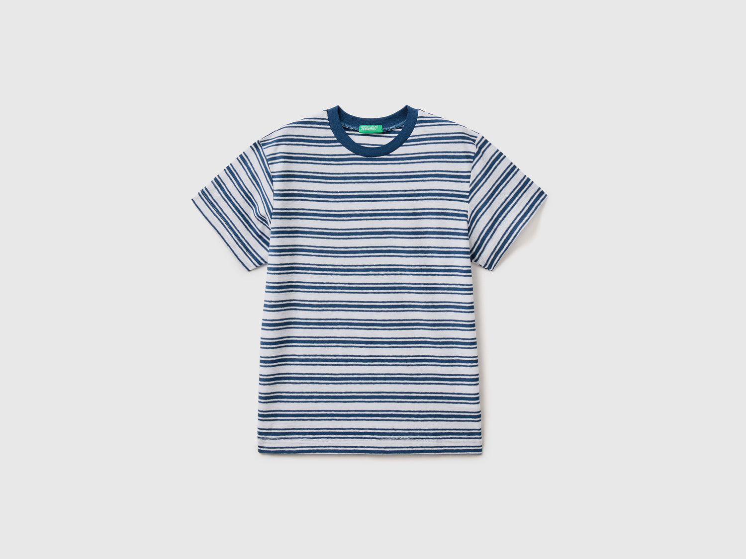 Striped T-Shirt In Linen Blend