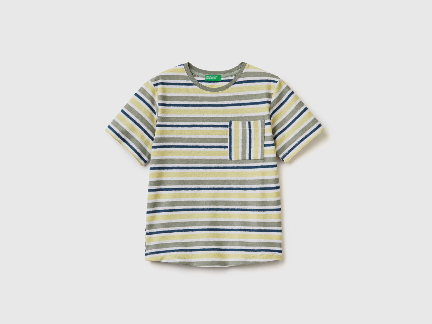 Striped T-Shirt In Linen Blend