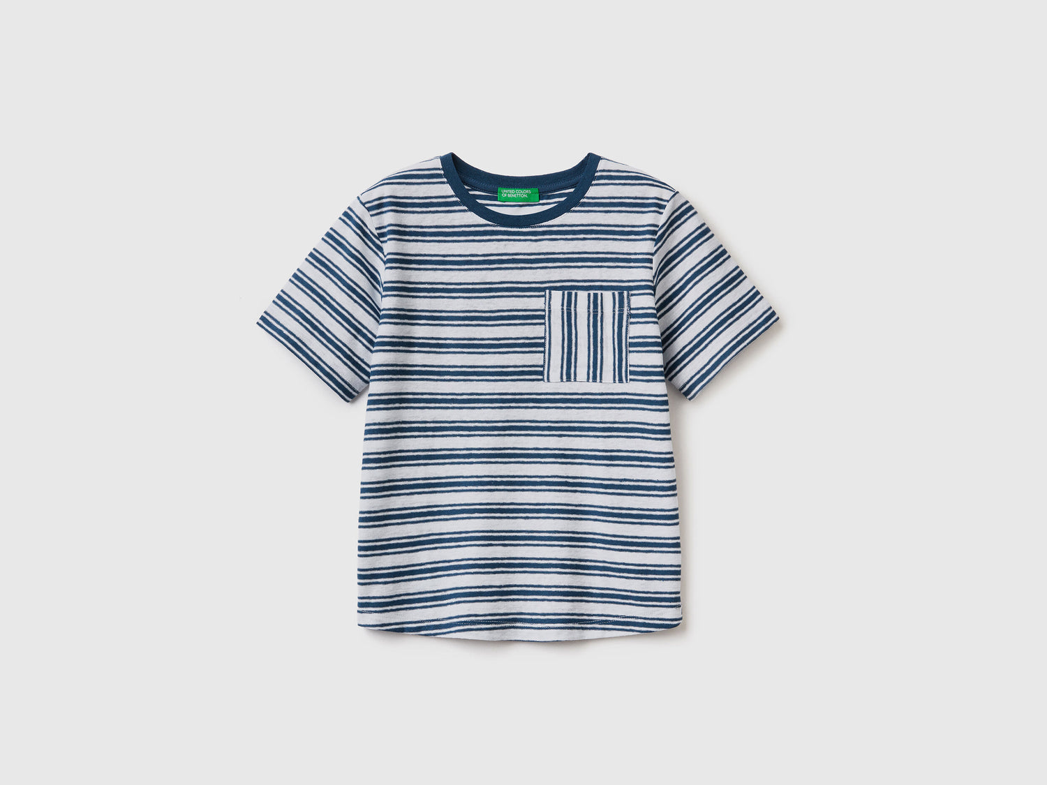 Striped T-Shirt In Linen Blend