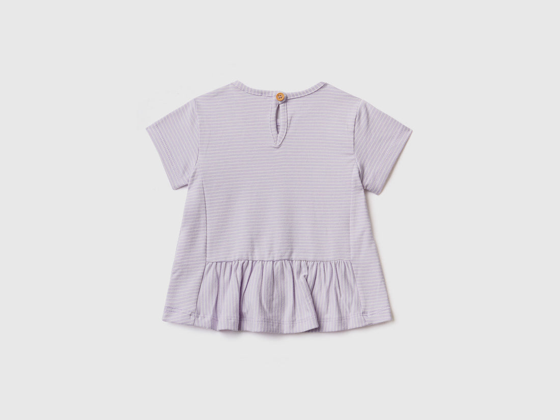 Striped T-Shirt With Ruffles