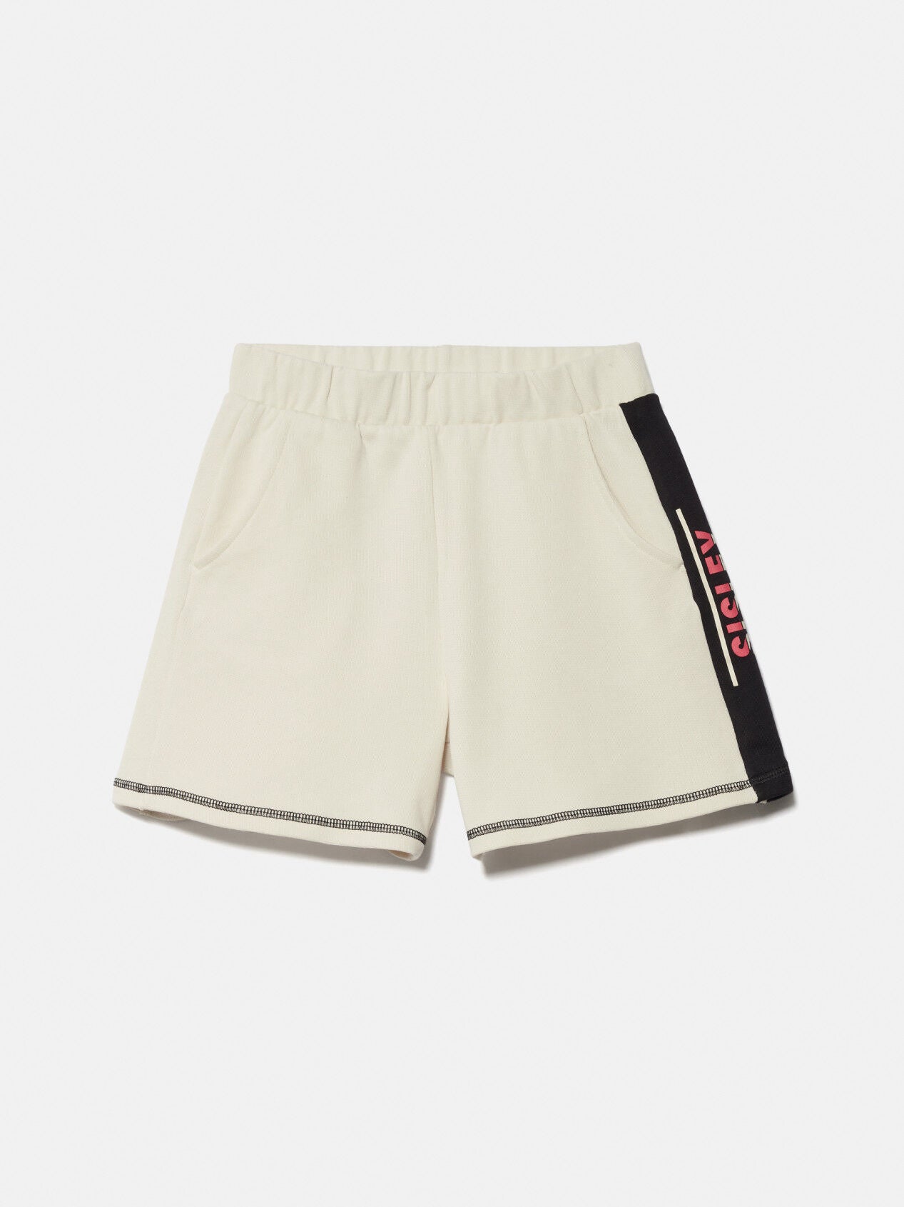 Sweat Shorts With Bands And Logo - 01
