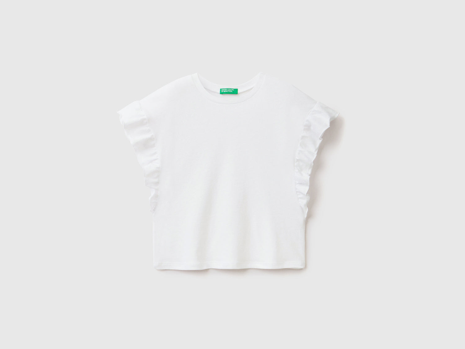 T-Shirt In Linen Blend With Ruffles - 01