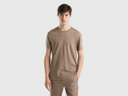 T-Shirt In Linen Blend