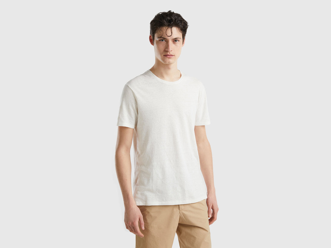 T-Shirt In Linen Blend
