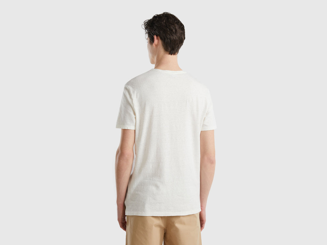 T-Shirt In Linen Blend