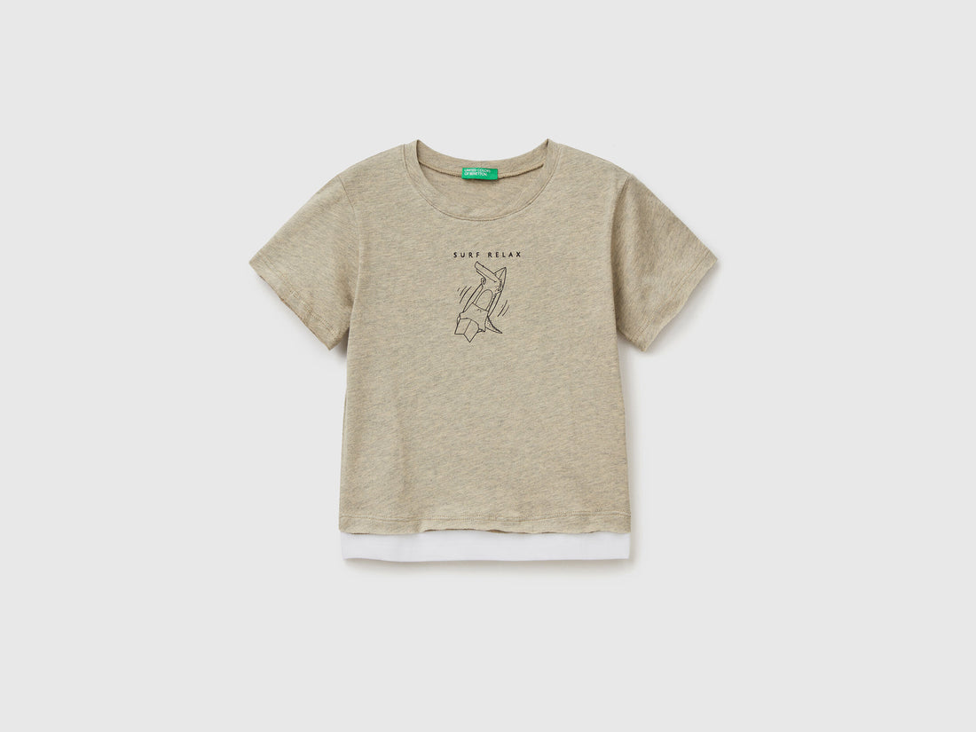 T-Shirt In Marl Cotton