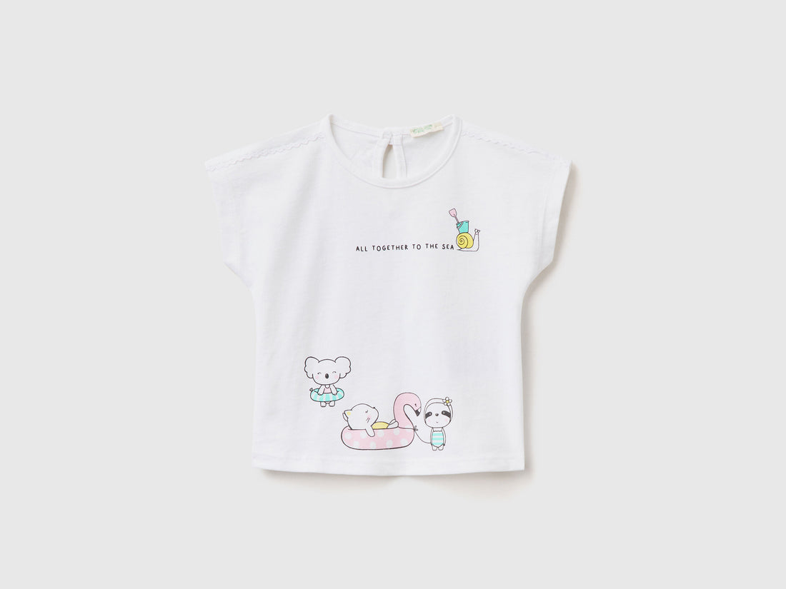 T-Shirt In Organic Cotton With Print