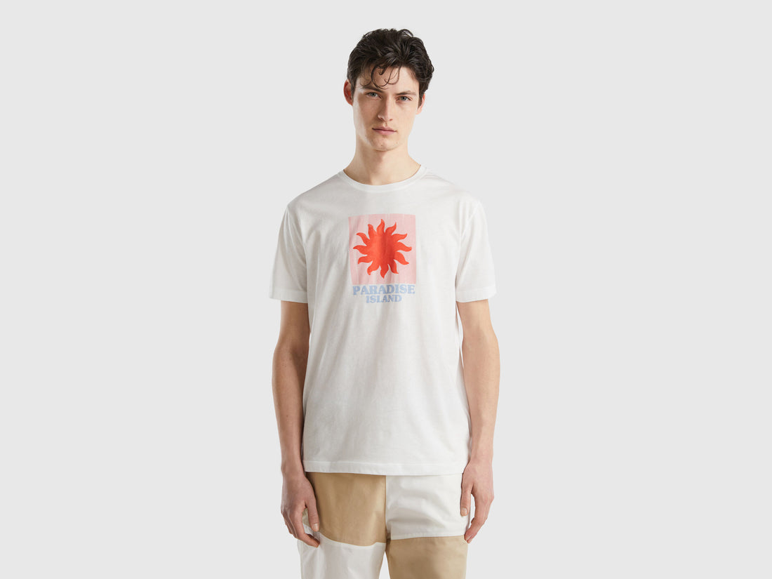 T-Shirt In Pure Cotton With Print