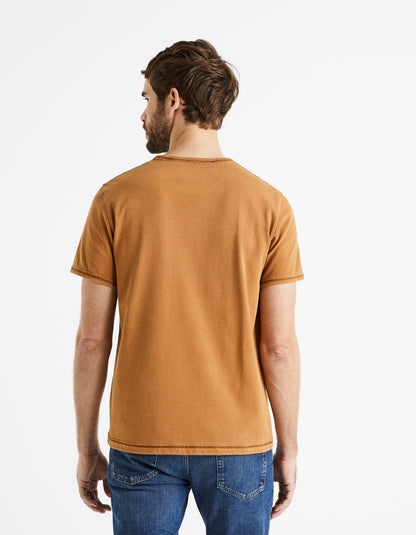 T-Shirt Turtleneck Around 100% Cotton - Camel - 03