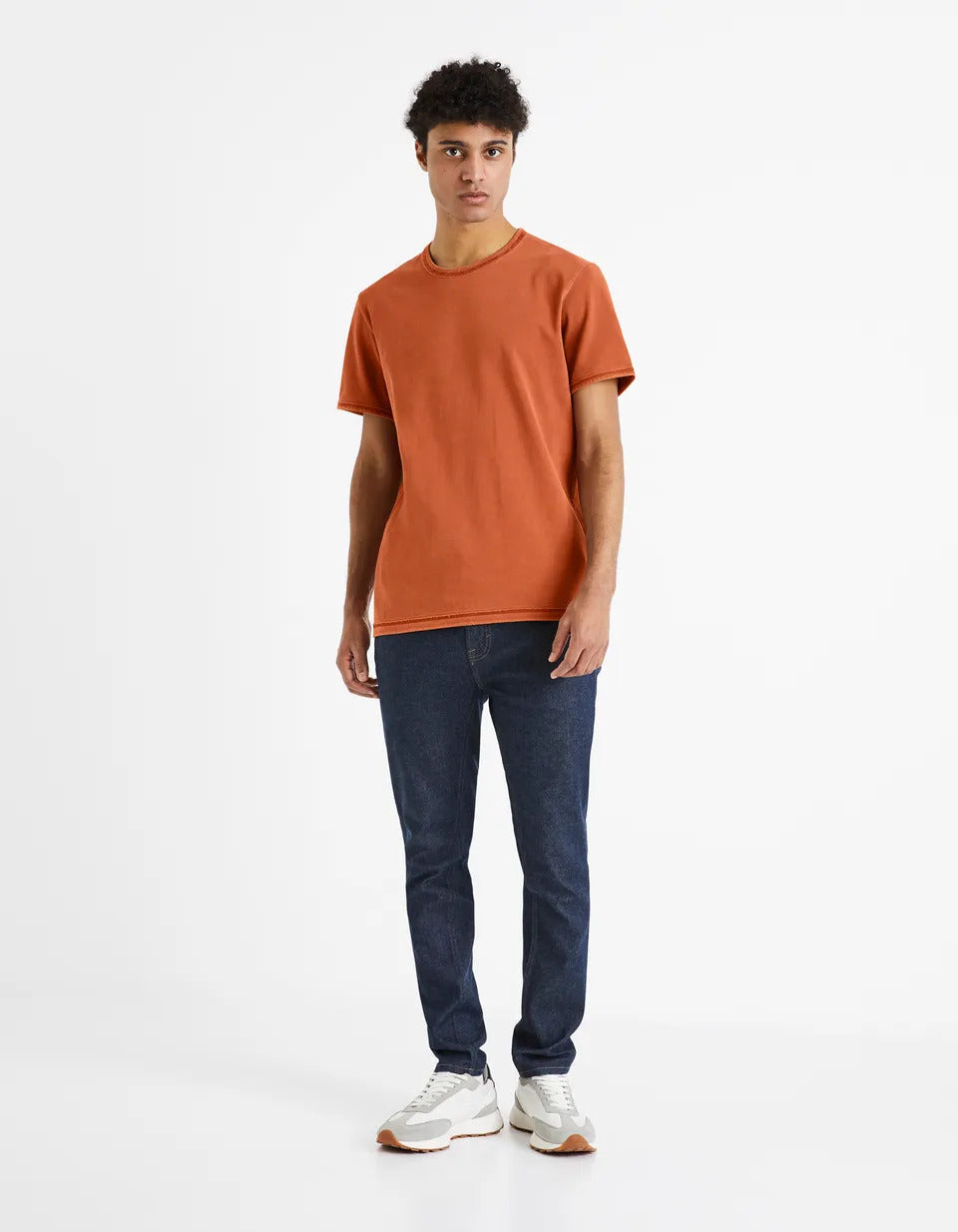 T-Shirt Turtleneck Around 100% Cotton - Terracotta - 01