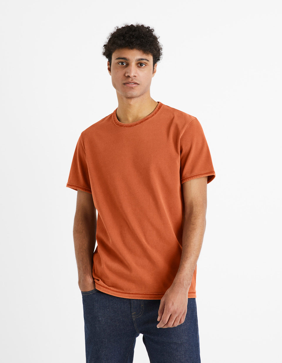 T-Shirt Turtleneck Around 100% Cotton - Terracotta - 02