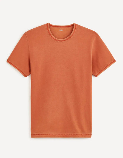 T-Shirt Turtleneck Around 100% Cotton - Terracotta - 04