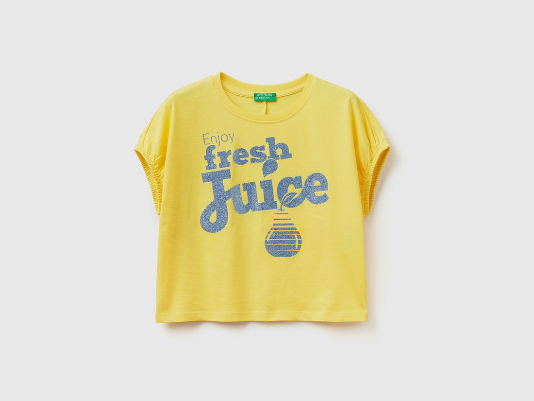 T-Shirt With Glittery Fruit Print