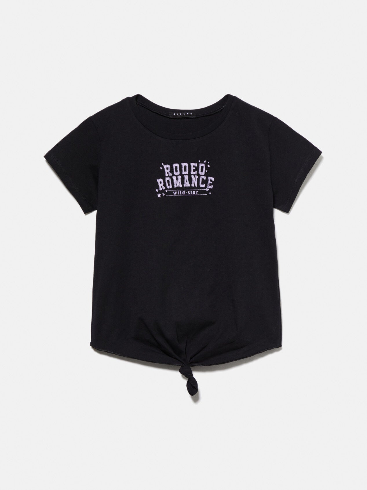 T-Shirt With Knot And Print - BEVAVA