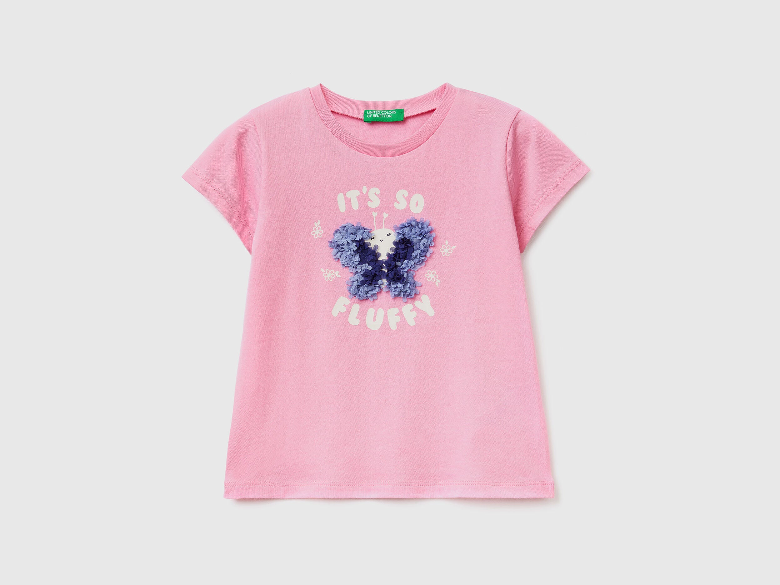 T-Shirt With Petal Look Applique - 01