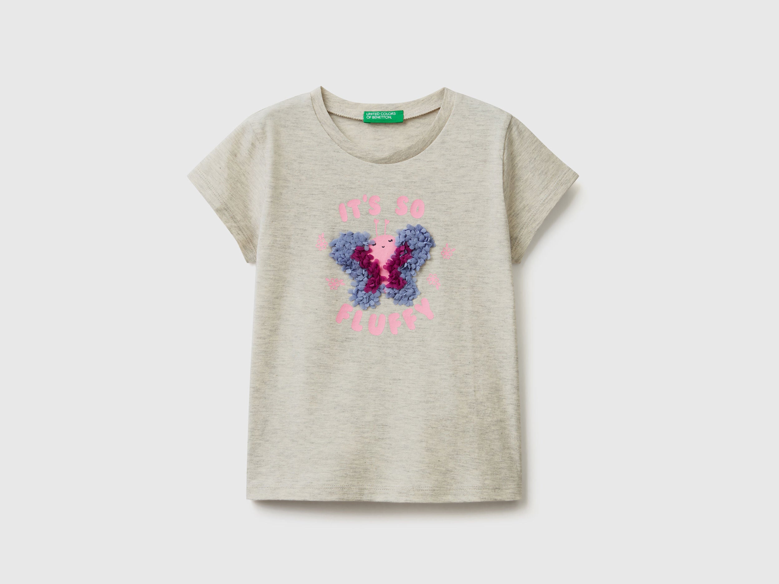 T-Shirt With Petal Look Applique - 01