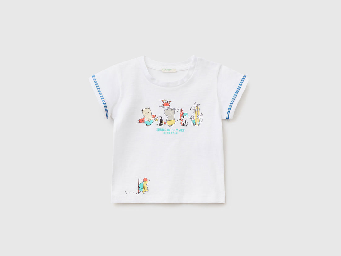 T-Shirt With Print In Organic Cotton