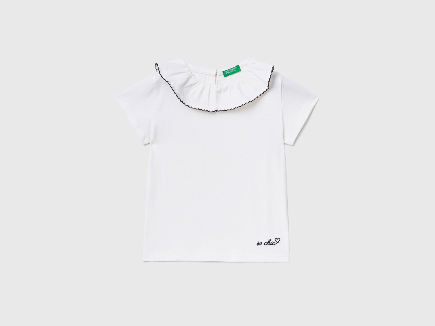 T-Shirt With Ruffle Collar - 01