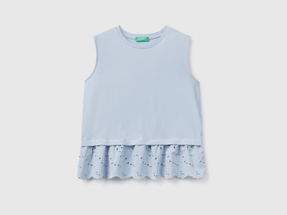 Tank Top With Broderie Anglaise Flounce