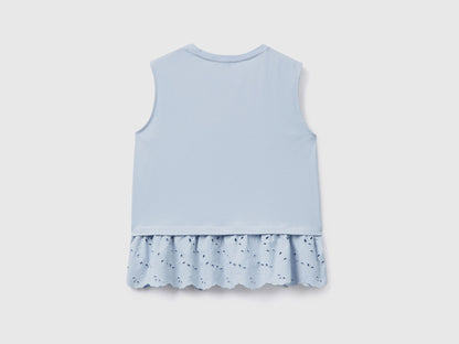 Tank Top With Broderie Anglaise Flounce