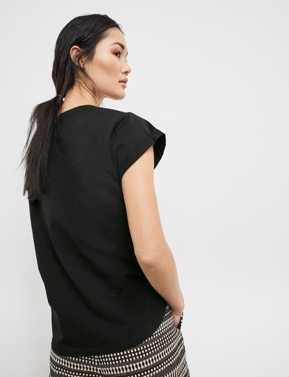 Top With Crochet Chest Pocket