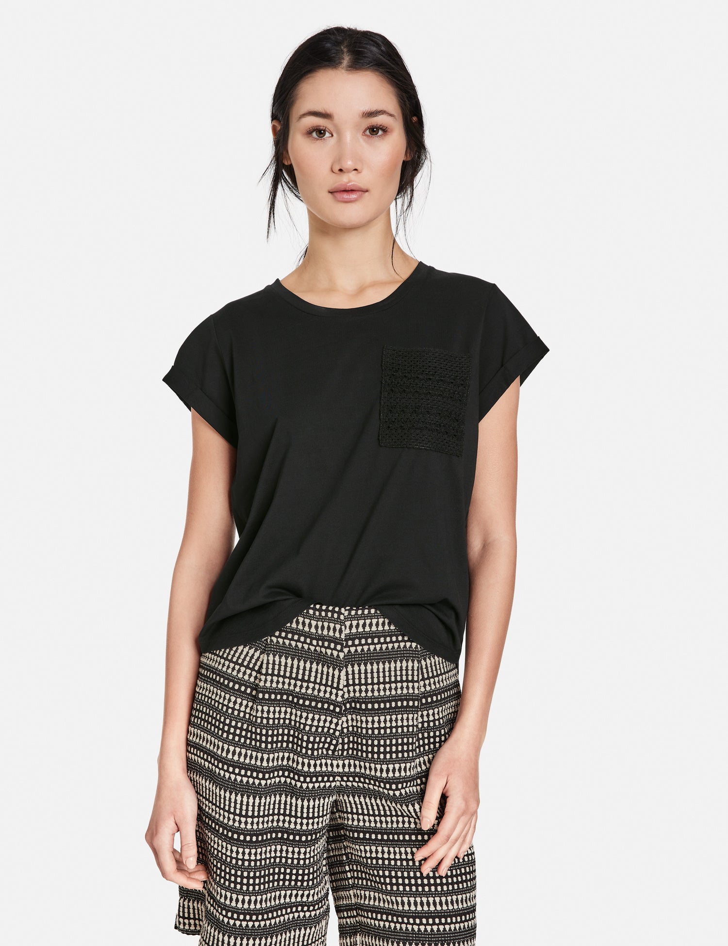 Top With Crochet Chest Pocket