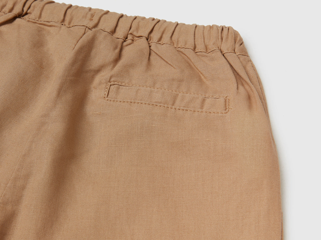 Trousers In Linen Blend With Drawstring