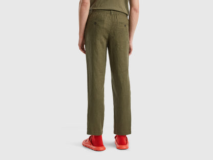 Trousers In Pure Linen With Drawstring