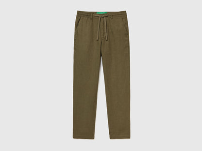 Trousers In Pure Linen With Drawstring