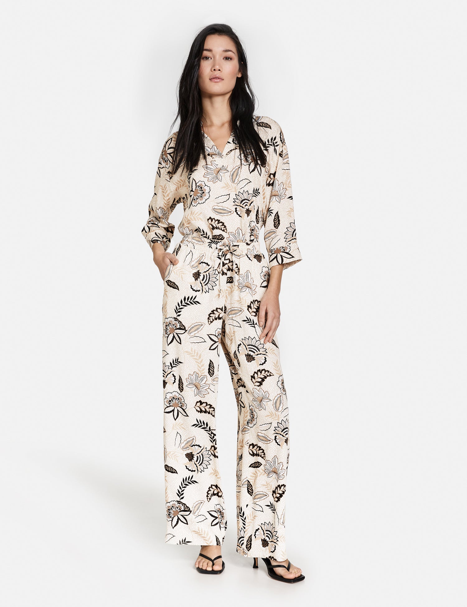 Trousers With A Floral Print, Palazzo Fit