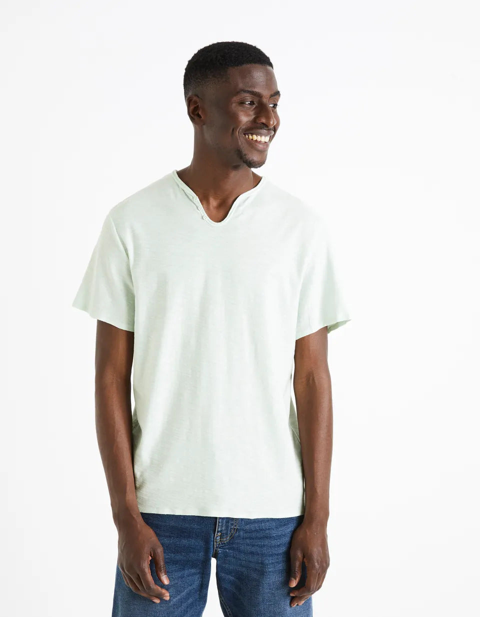 Tunisian Neck T-Shirt 100% Cotton - Green - 02